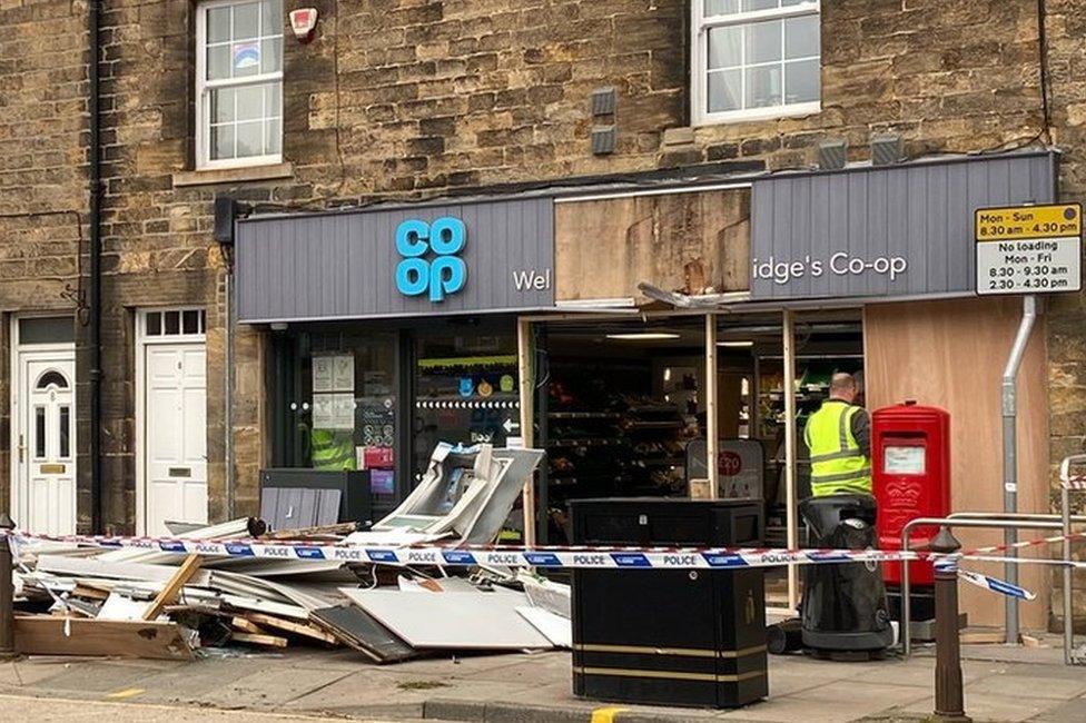 Damage outside shop