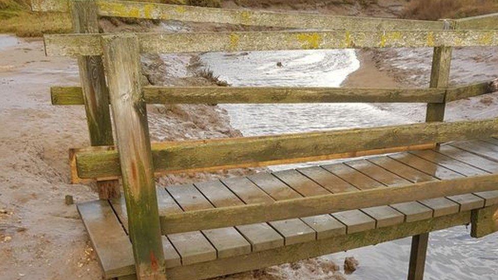 The old bridge at Stiffkey Marshes