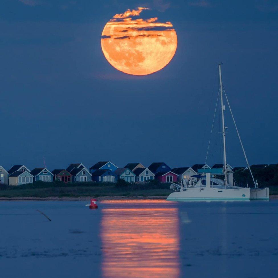 Moon over Mudeford