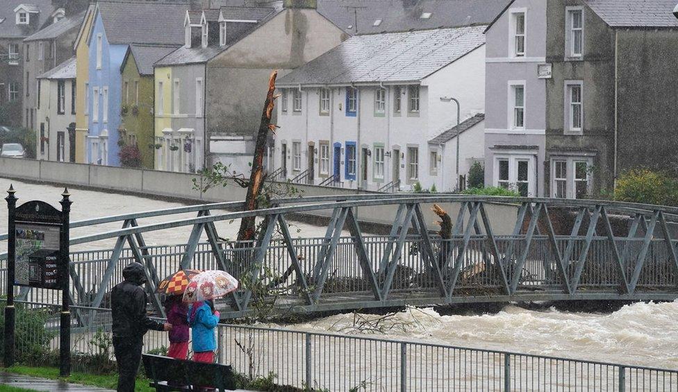 High water levels in Cockermouth, Cumbria in October