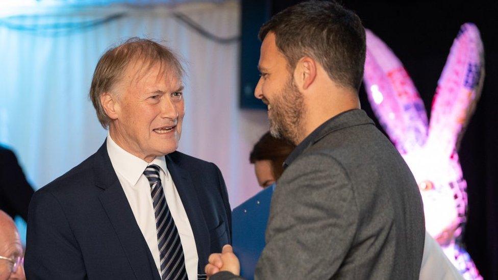 Steve Smith, chief executive of Havens Hospices, with Sir David Amess