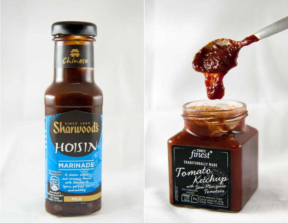 Hoisin sauce and tomato ketchup