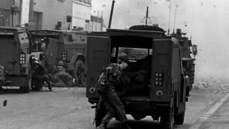 Soldiers in Northern Ireland pictured during the Troubles