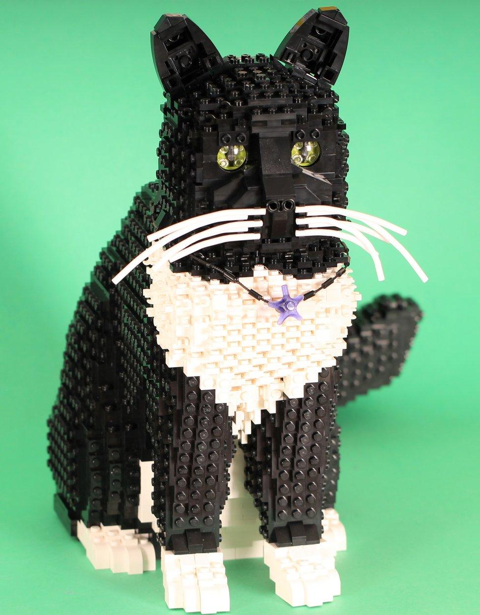 Lego model of Felix the cat