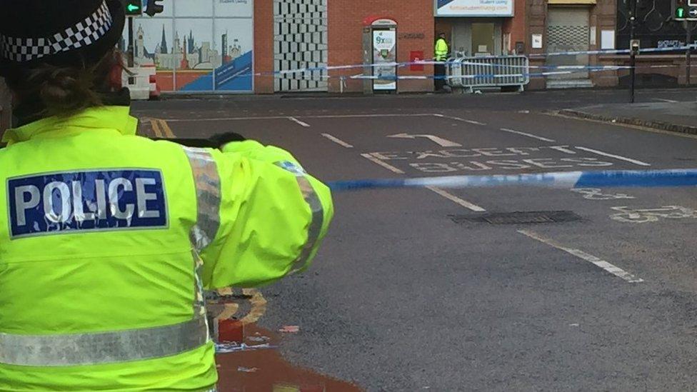 Police officer at Howard Street in Glasgow