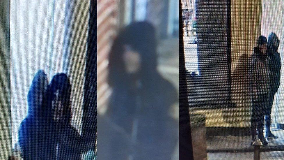 CCTV stills of men with their hoods up