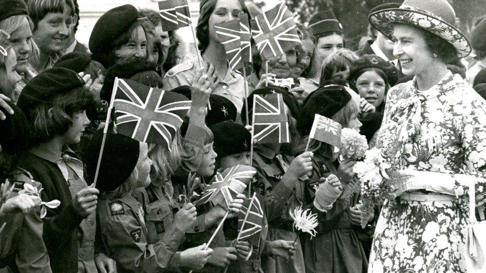 Queen Elizabeth II, at Gisborne on her Silver Jubilee Tour of New Zealand