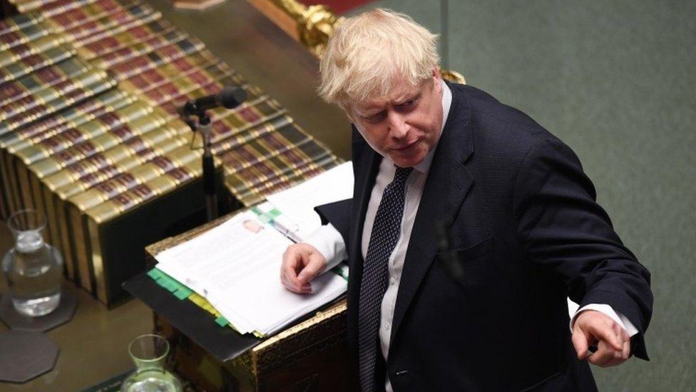 Boris Johnson speaks during Prime Minister's Questions on Wednesday