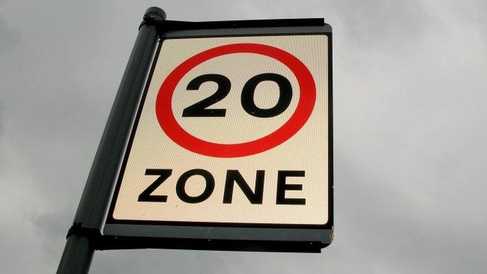 20 mph speed limit sign