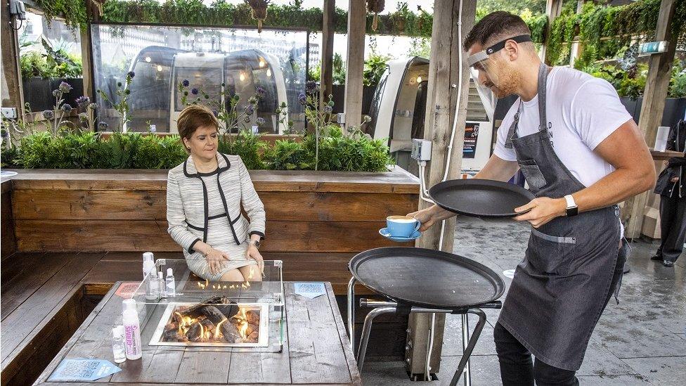 Nicola Sturgeon at Edinburgh beer garden