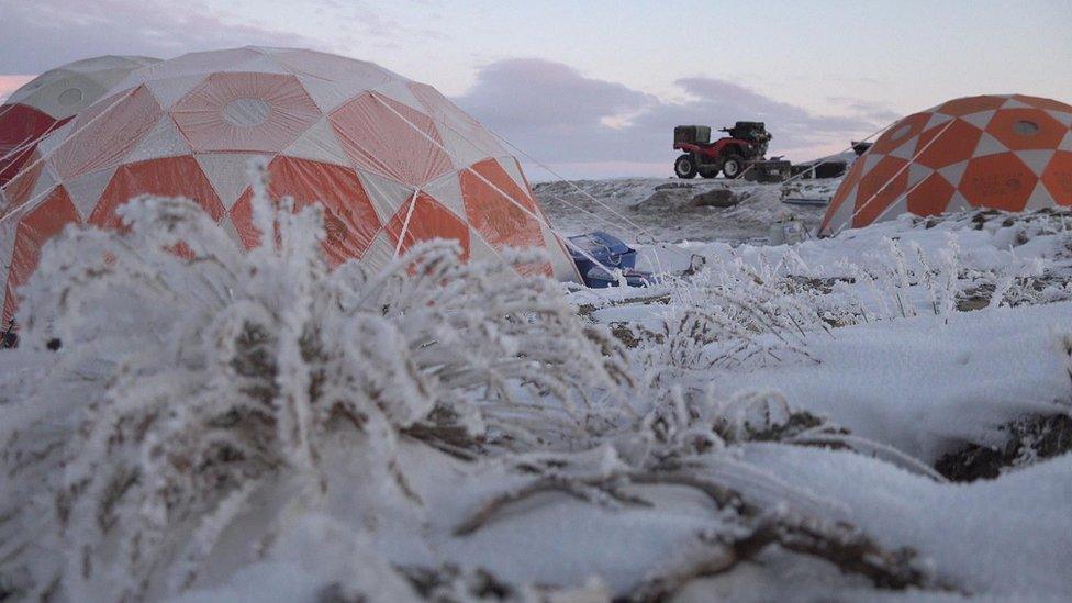 Extreme camping on the isolated the island of Ellesmere