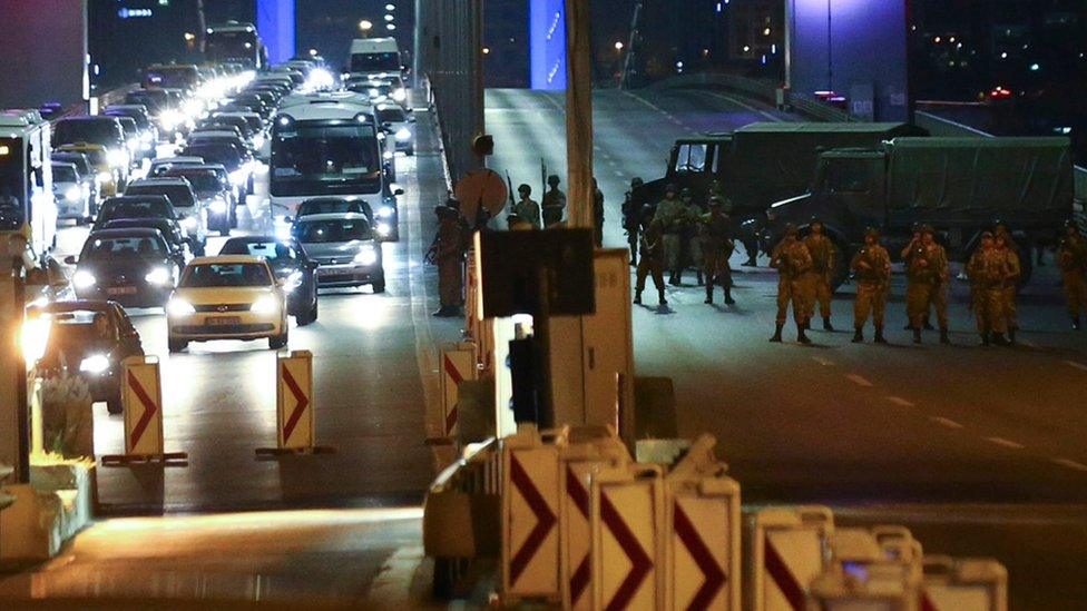 Soldiers on the Bosphorus Bridge