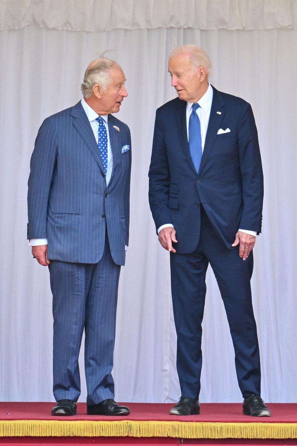 King Charles III meets with the President of the United States Joe Biden at Windsor Castle on 10 July 2023 in Windsor, England