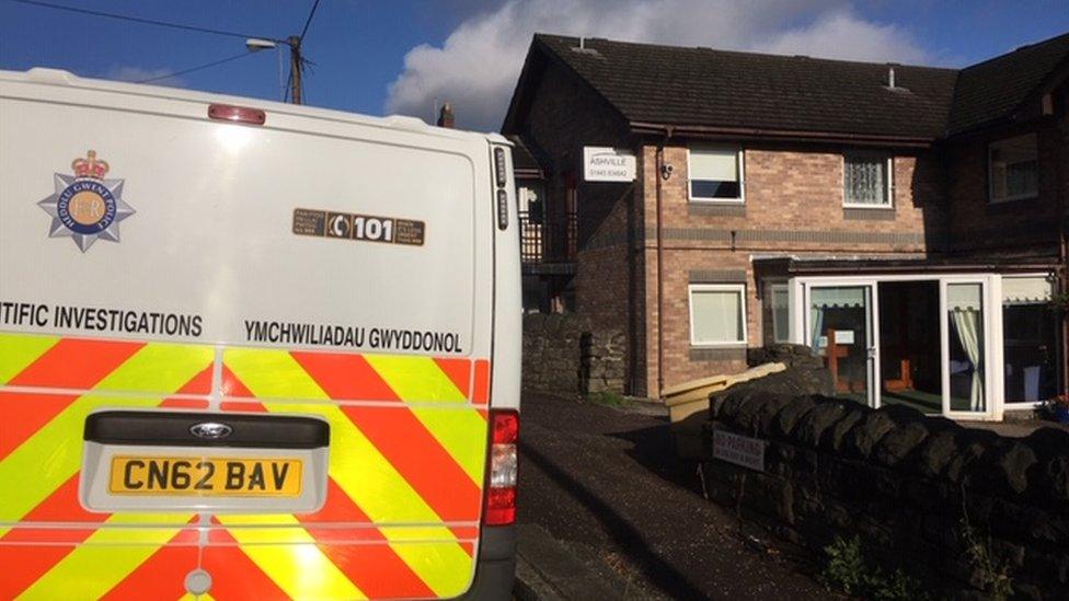 A police van outside Ashville Residential Care Home