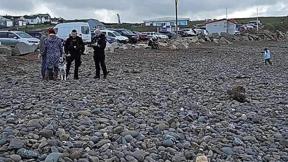 Police at Widemouth Bay