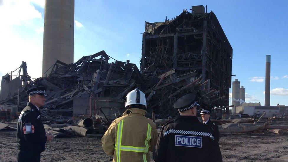 Police and fire service at Didcot site