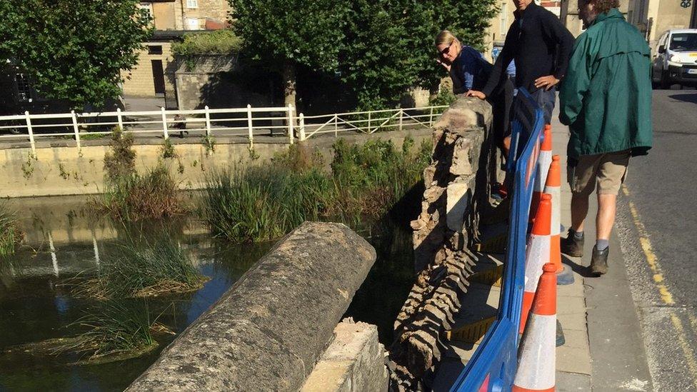 Damaged Town Bridge in Bradford-on-Avon
