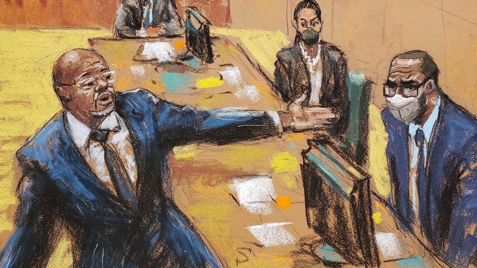 Defence lawyer Devereaux Cannick made his closing arguments in R. Kelly's sex abuse trial at Brooklyn's Federal District Court