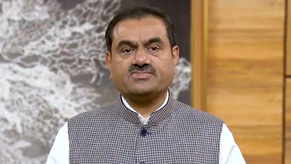 Screen grab from Gautam Adani in video to investors.