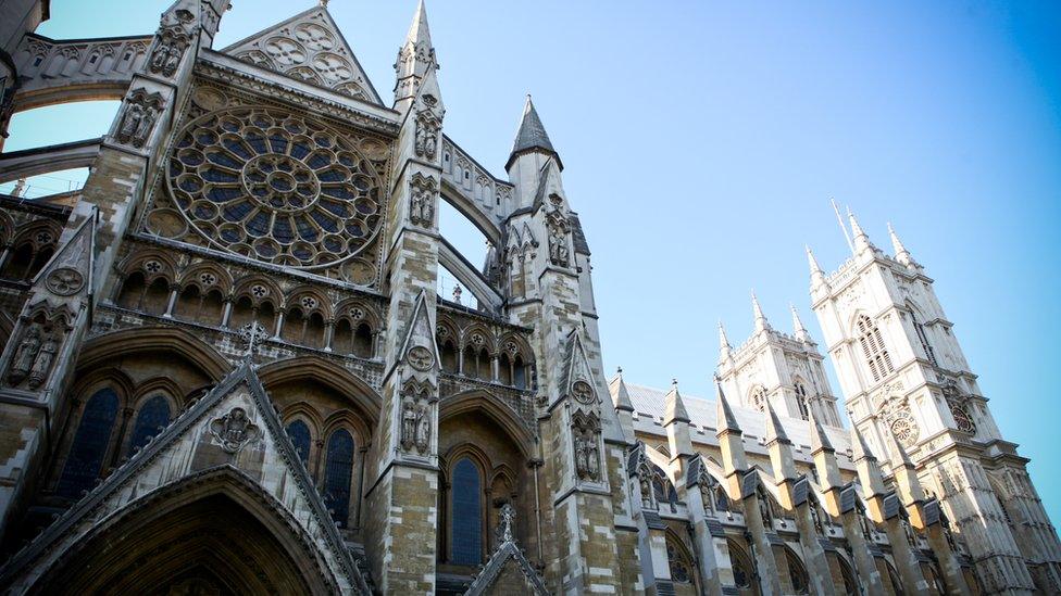 Exterior Westminster Abbey, London.