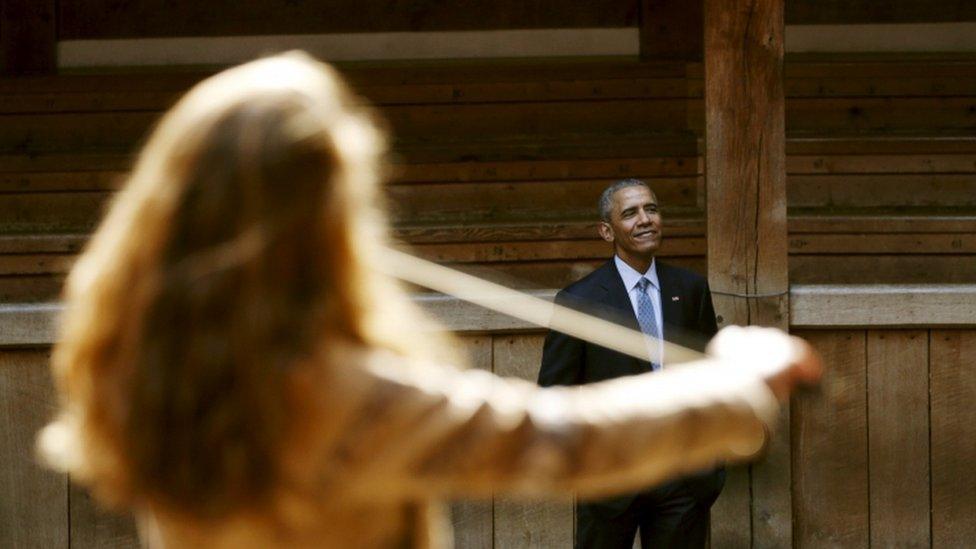 US President Barack Obama at the Globe