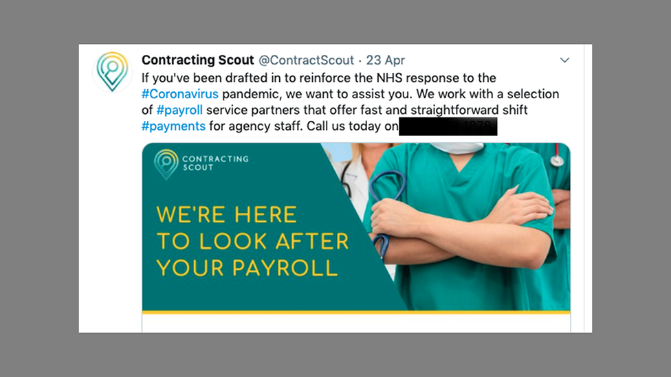 One advert targeting key workers returning to the NHS