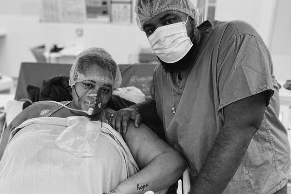 Grace and Lee in hospital