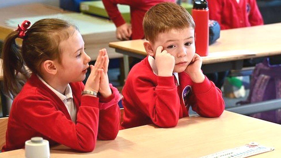 Pupils at Cleeves Primary School in Glasgow