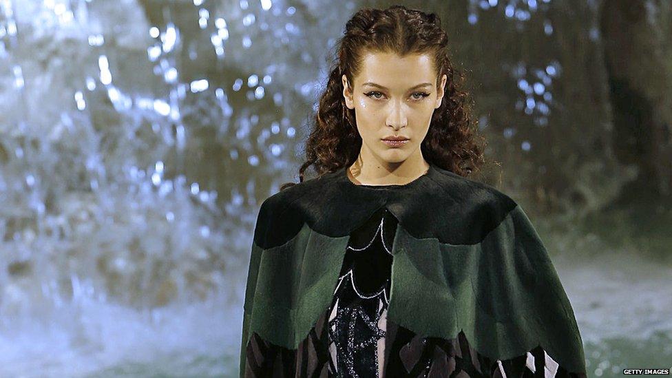 Bella Hadid walks the runway at the Fendi Roma 90 Years Anniversary fashion show at the Fontana di Trevi on July 7, 2016