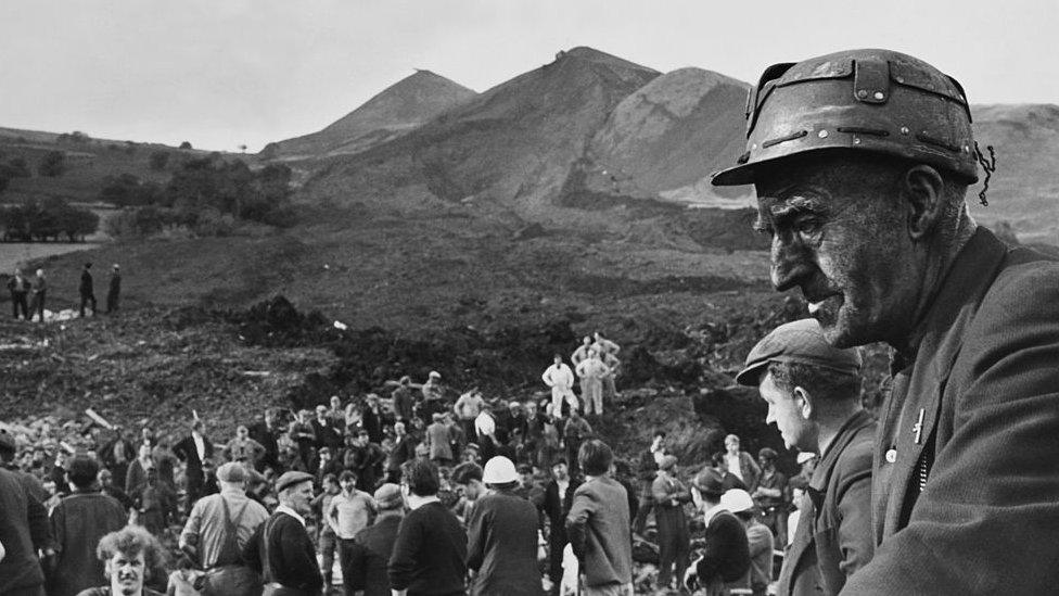 A rescuer at Aberfan