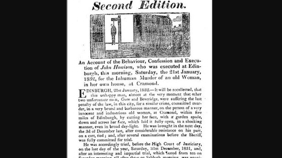 Newspaper clipping of the court story from 1832