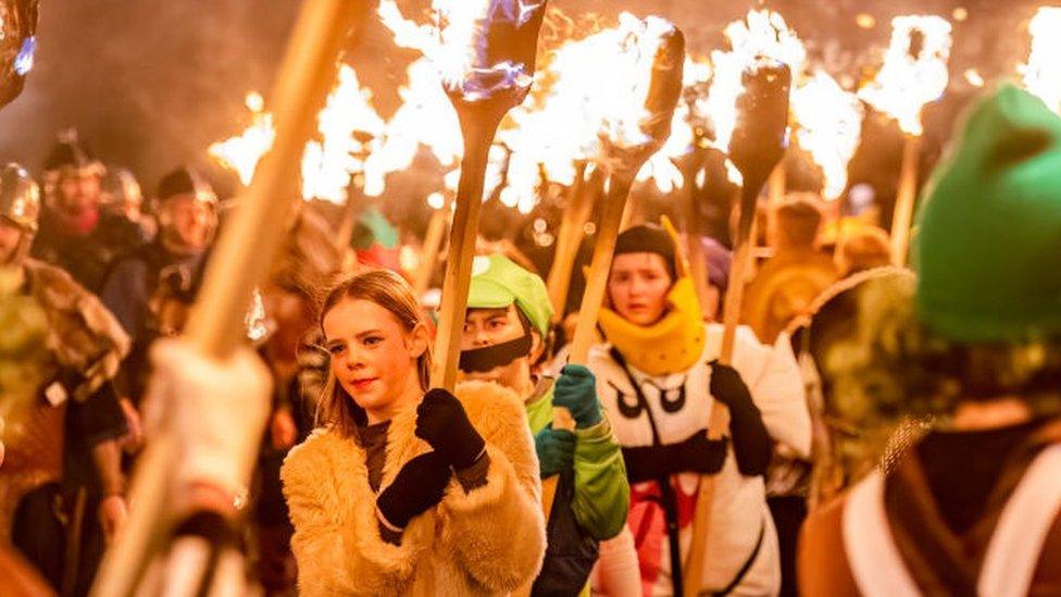 Up Helly Aa Shetland Viking festival: Women and girls lead festival for first time