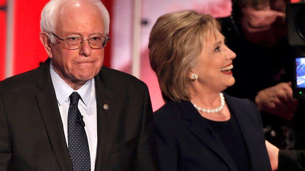 Bernie Sanders and HIllary Clinton side by side