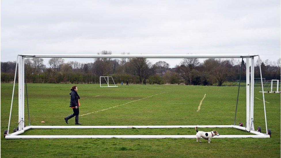 Empty football pitch