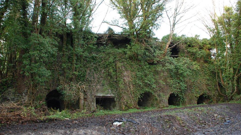 The Moneybroom lime kilns before the were demolished