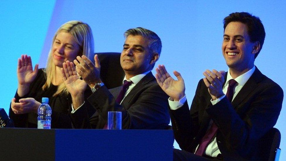 Sadiq Khan and Ed Miliband, Labour conference 2012