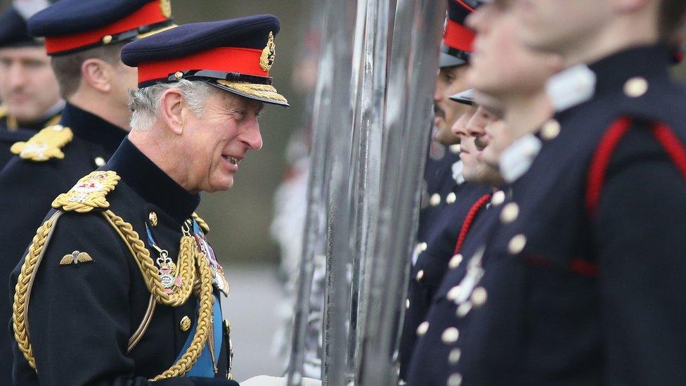 Prince of Wales at Sandhurst on 11 December 2015