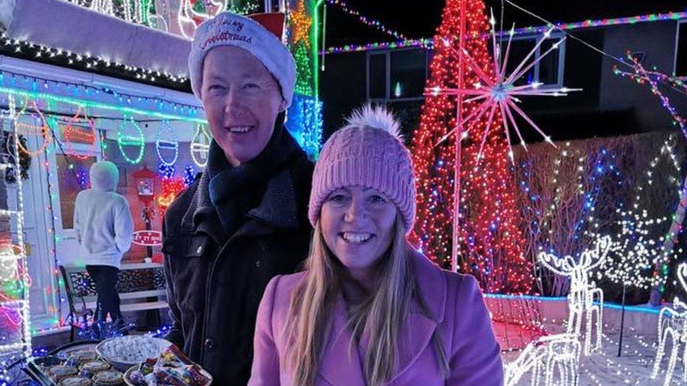 Graham and Sue Hawkes with their Christmas lights