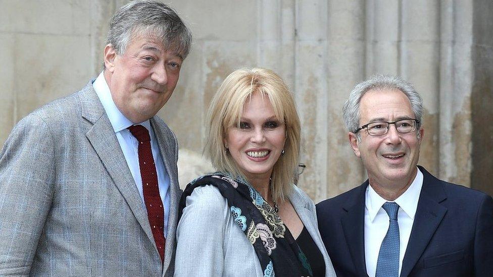 Stephen Fry, Joanna Lumley and Ben Elton