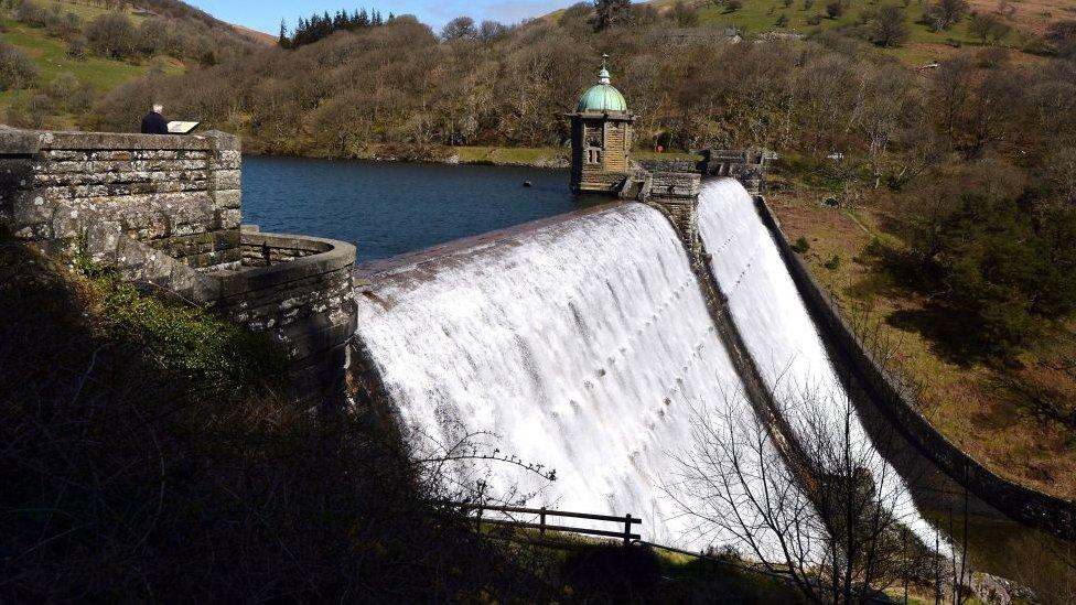 The Pen y Garreg dam in the Elan Valley