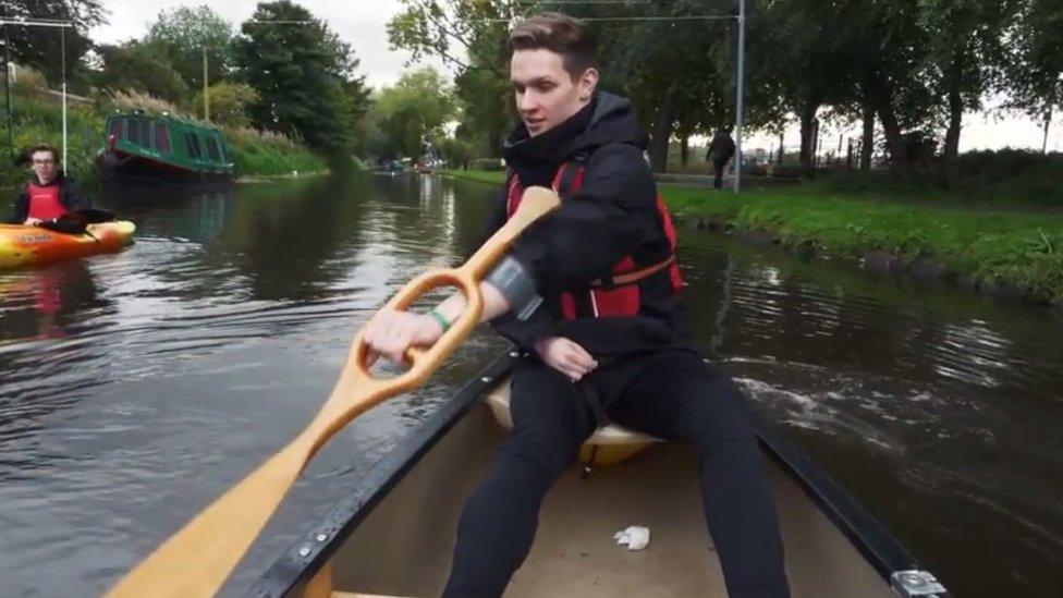 Neil has taken up sports such as canoeing