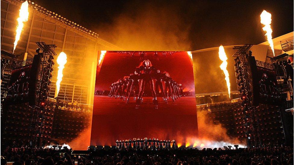 Beyonce at the opening night of the Formation world tour at Marlins Park on April 27, 2016 in Miami, Florida