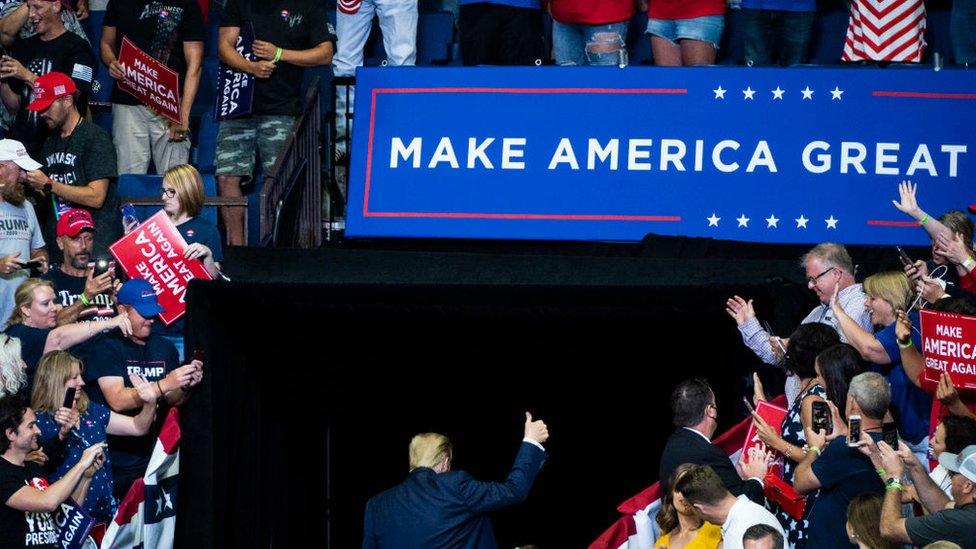 Few Trump supporters wore masks at his Tulsa rally