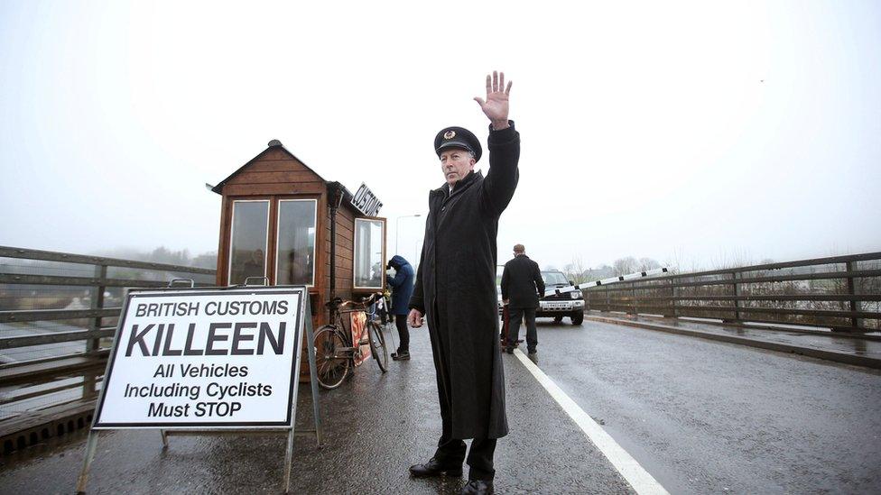 Irish border Brexit protest