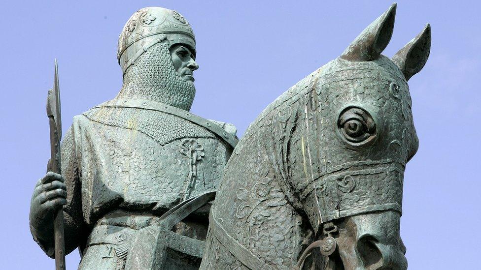 The statue of Robert the Bruce, near the site of the Battle of Bannockburn