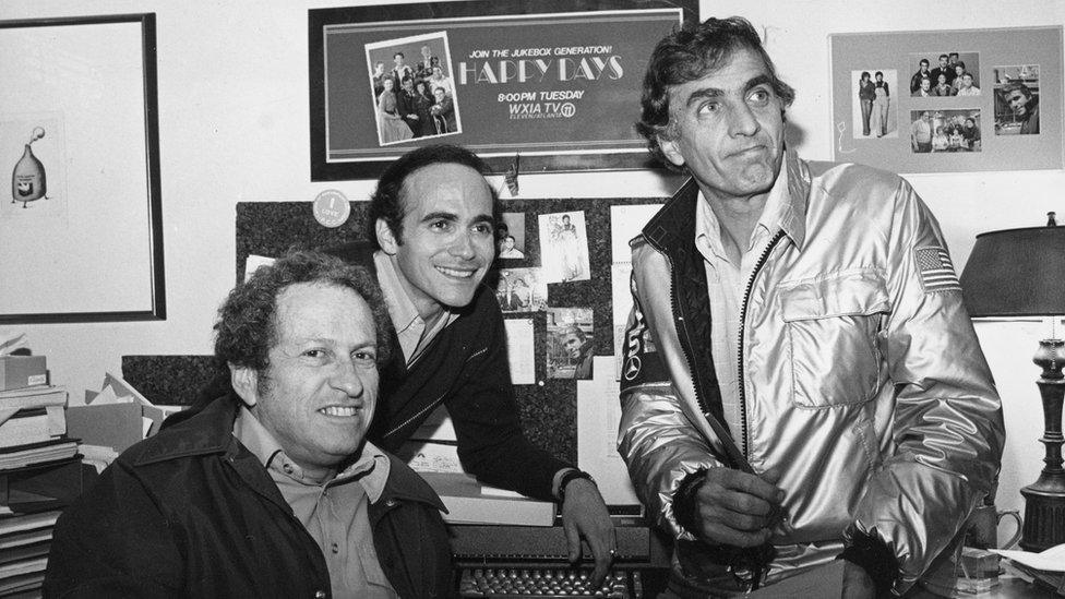 Happy Days producers, from left, Ed Milkis, Tom Miller and Garry Marshall, in Los Angeles in 1978