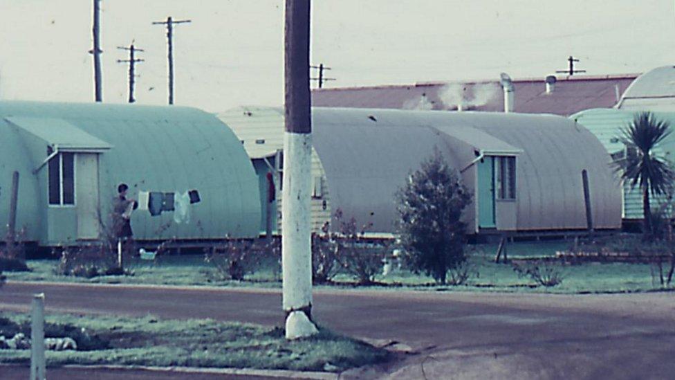 The accommodation with Nissen huts