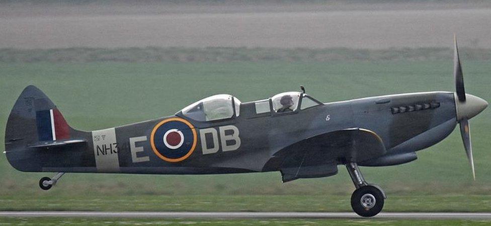 Spitfire taking off Duxford