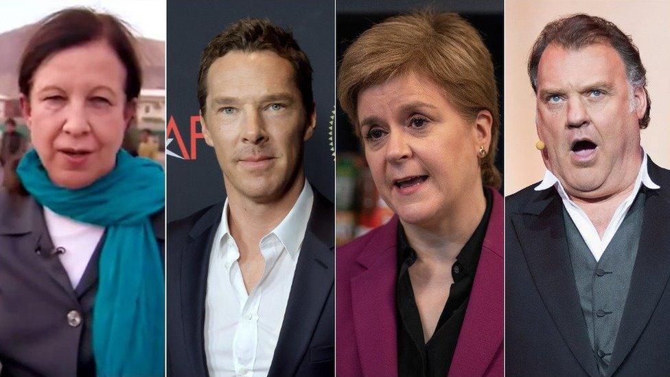 Lyse Doucet, Benedict Cumberbatch, Nicola Sturgeon a Bryn Terfel