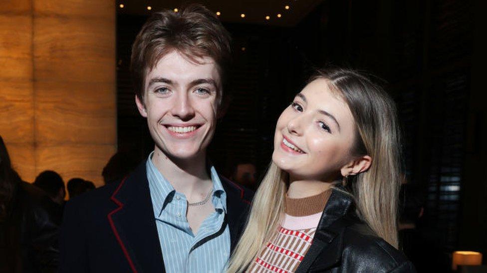 Francis with his girlfriend Amy at a British Fashion Council show